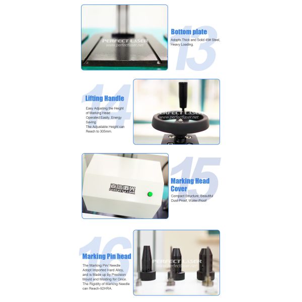 Electric Auto Dot Pin Marking Machine 50HZ For Metal Material HRC 92 Hardness