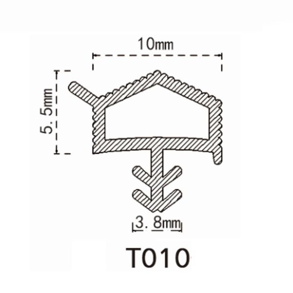 Thermoplastic Elastomer Rubber Weather Stripping Door Seal Strip With Fin 10*5.5mm