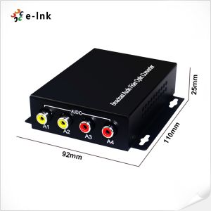 2Ch Bidirectional RCA Optical Fiber Media Converter Audio over Fiber