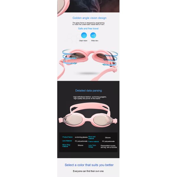 Customized Logo Children'S Swimming Goggles Colorful Portable Waterproof Swim Goggles