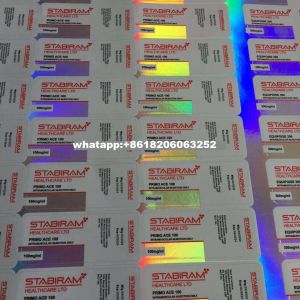 Waterproof tren Acetate 100mg/ml Glass Vial Labels