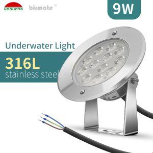 China 3000K Tempered Glass Cover Underwater Pond Light 9W ERP CREE on sale