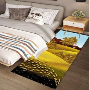 Noble Atmosphere Light Luxury Bedroom Floor Carpets Rectangle Shape