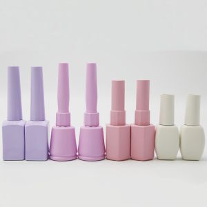Plastic Cap Matte Pink Nail Polish Bottles 12ml Empty Nail Polish Container