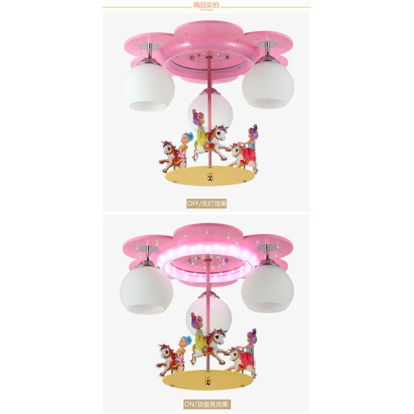 Modern Pink Ceiling Lights Deco Living Room Children Cartoon Princess Chandelier(WH-MA-154)