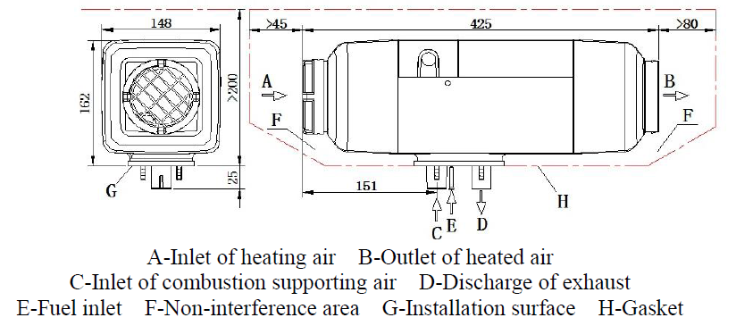 JP 5KW Diesel Water Parking Heater 12V With Iron Tank For Car Boat
