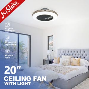 Metal Lamp Body Ceiling Fan with Dimmable LED Light Easy to Remove/Install Flush