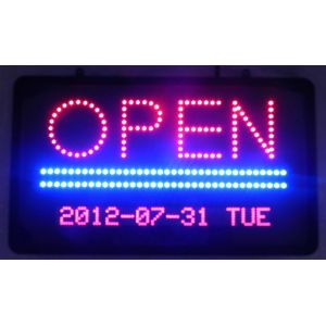 Led open sign with programmable display