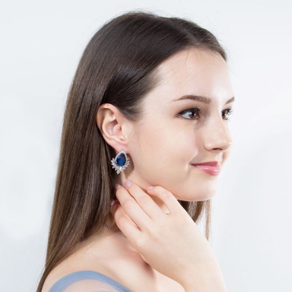 Fashion Necklace Sets Rhinestone Wedding Jewelry CZ Crystal Necklace and Earring Sets Big Wedding Jewelry Sets