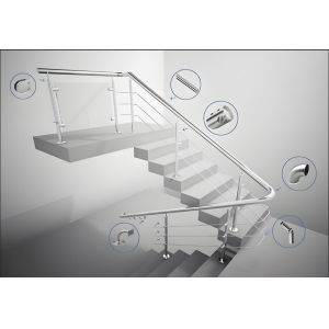 Slim Wall Mounted Stair Railing - High Weight Capacity Aluminum Alloy