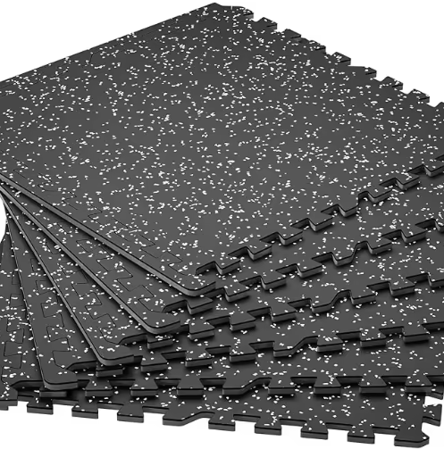 Buy Interlocking Rubber Gym Floor Tiles 1000x1000mm Shock Absorbent at wholesale prices