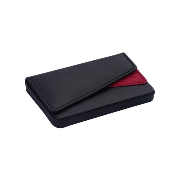 Buy Magnetic Closure Personalised Card Holder Fabric PU Leather Card Case at wholesale prices
