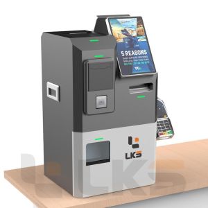 Self Ordering Kiosk System POS Terminal with Cash and Bank Card Payment Receipt