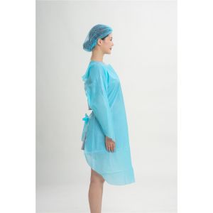 Latex Free Medical Isolation Gown , Cpe Plastic Gown Environment Friendly