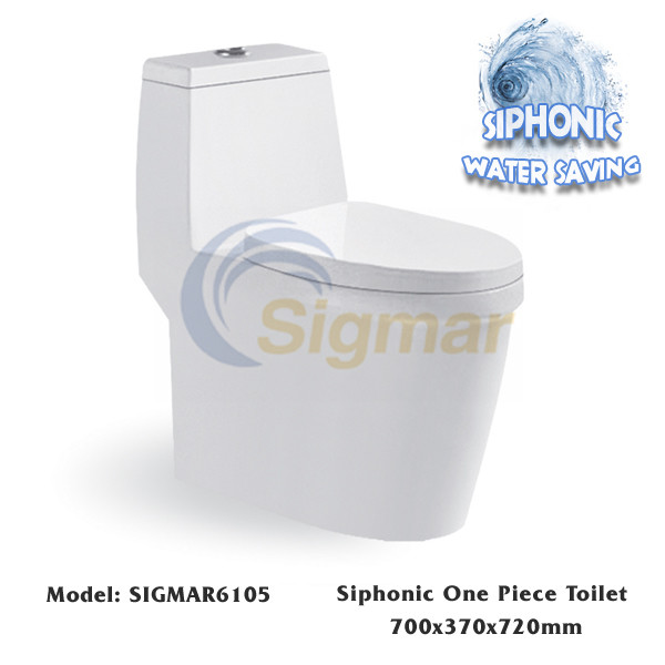 Buy SIGMAR6105 Sanitary Ware Bathroom Closestool Washdown One-Piece Toilet Bowl at wholesale prices
