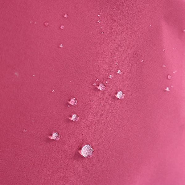 86%polyester 14%spandex fabric (30+20)*(30+20) 158*116 88gsm waterproof fabric pink color for trousers