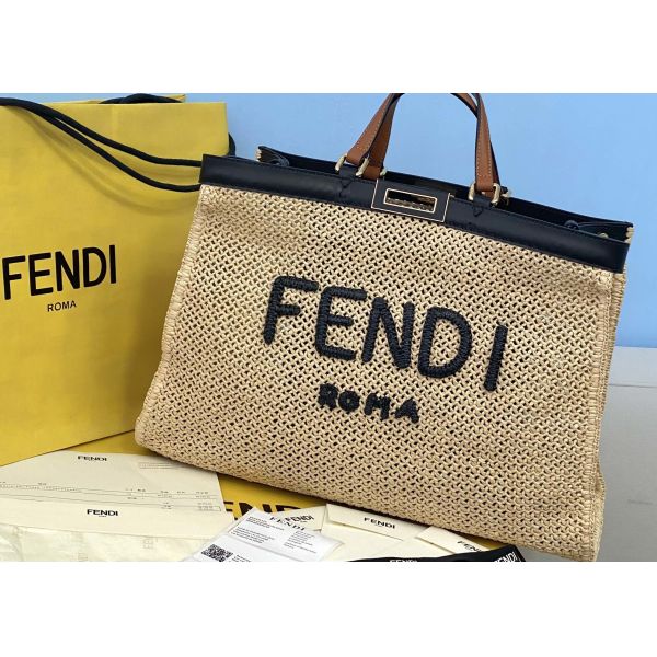 Buy Peekaboox Apricot 41cm Hand Woven Tote Bag Lazy French Style at wholesale prices