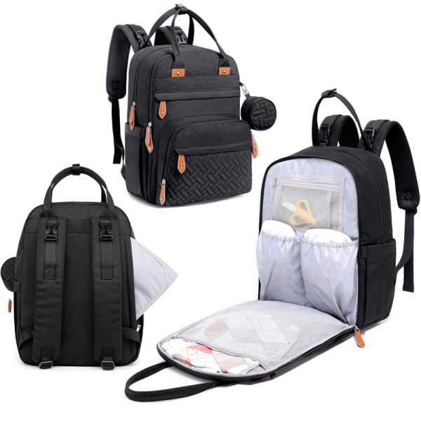 Embossing Anti Theft Large Capacity Diaper Bag Backpack 20-35 Litre