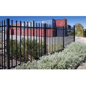 Powder coated tubular steel fence