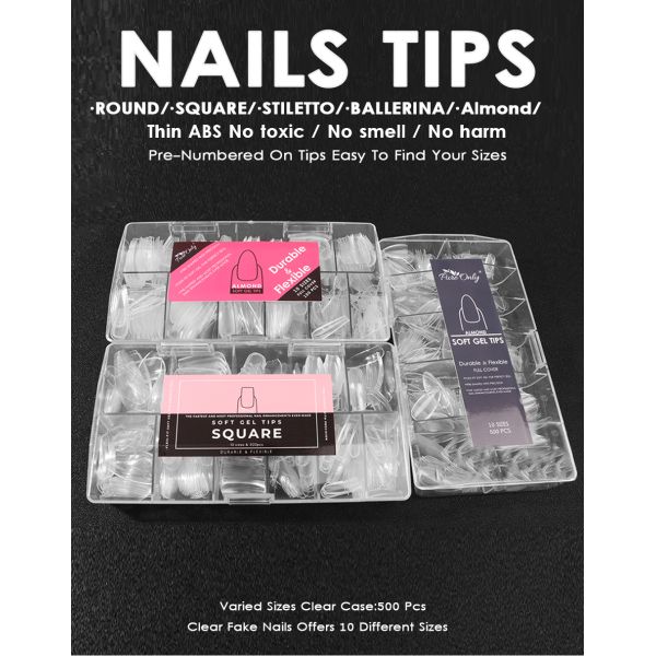 Upgrade Your Nail Game with Round Press on Nails Oem Private Label False Fake Nails Designed Press on Nails 500 Pcs/pack