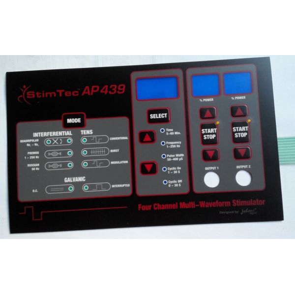 LED Backlighting Tactile Embossing Buttons Membrane Keypad with metal Domes