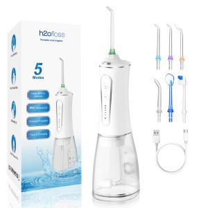 Home And Travel Portable Electric Dental Flosser 5 Modes With Replaceable Brush
