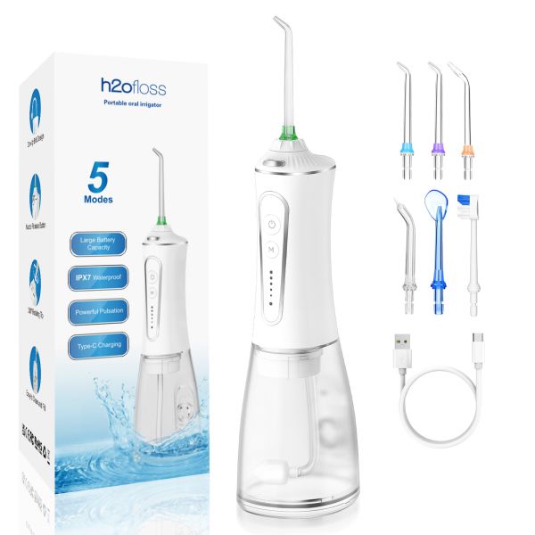 Home And Travel Portable Electric Dental Flosser 5 Modes With Replaceable Brush