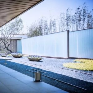 6mm U Shape Tempered Clear Frosted Glass Curtain Facade With Interlining