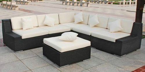 Buy Outdoor Rattan Furniture , Garden Sectional Sofa Set With Ottoman at wholesale prices