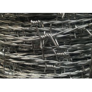 1.6mm * 1.6mm Anti - oxidation Twin Barbed Wire with Zinc coating 200g / m2
