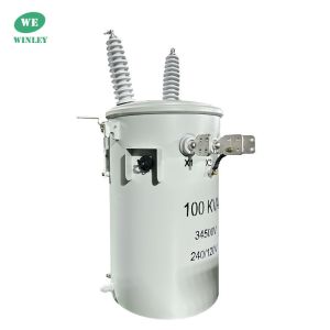 100KVA Single Phase Pole-Mounted Distribution Transformer Oil Immersed 34.5KV