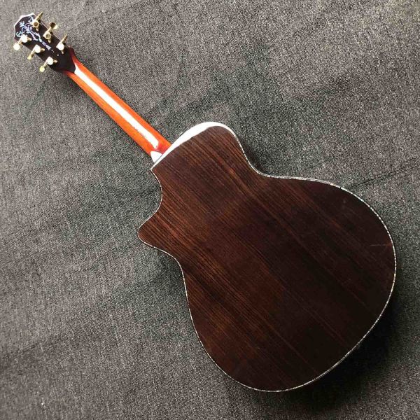 Custom 40 Inch All Solid KOA Wood Solid Rosewood Back Side Real Abalone Acoustic Guitar with BB Band Pickup