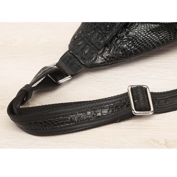 Exotic Crocodile Skin Men's Chest Bag Authentic Genuine Alligator Leather Male Messenger Bag Crossbody Shoulder Bag