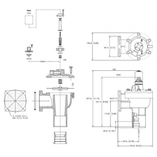 Pulse Jet Valves RCAC45FS G1.5" flanged tpye Diaphragm valve