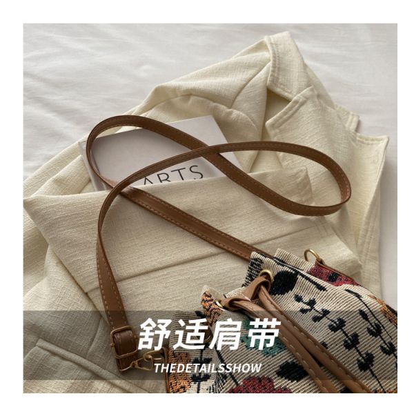 NEW CHINESE NATIONAL WIND ARMPIT BUCKET BAG SIMPLE FASHION TREND SUMMER NEW LINEN STYLE HIGH-GRADE SENSE SINGLE SHOULDER