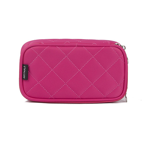 Buy Waterproof Nylon Custom Cosmetic Bags with Diamond Pattern / Double Zipper at wholesale prices