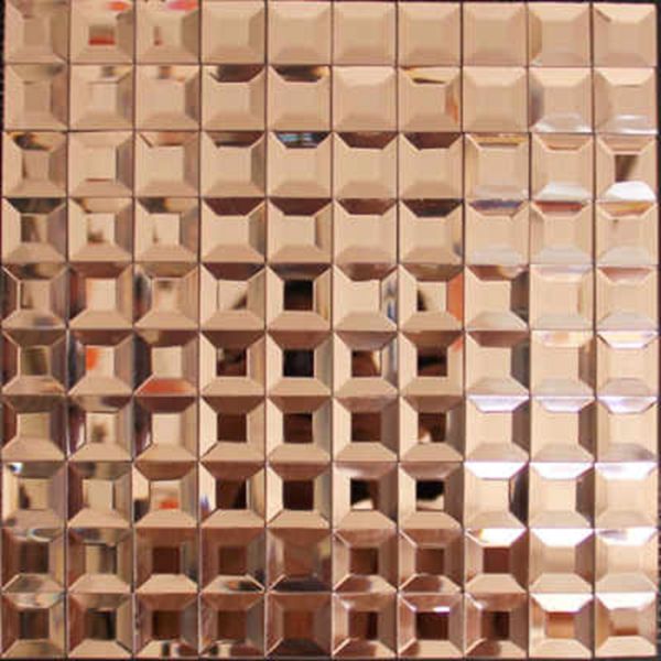 12x12 Mirror Metallic Mosaic Tiles Stainless Steel Mosaics For Bar / Hallway