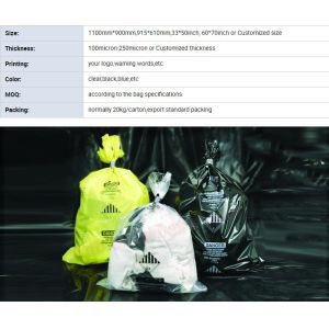 PE packing bag for Asbestos fibers, large size thicker LDPE asbestos remove bags