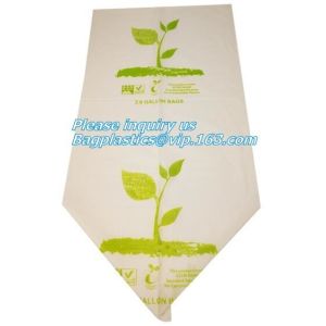 100% biodegradable compostable drawstring non plastic trash bag customized, eco