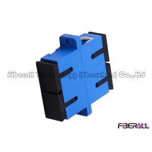 RoHS Compliant SC Duplex Fiber Optic Adapter With Flat Dust Cap For SM Fiber