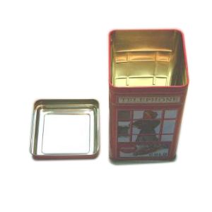 Square Shape Popcorn Gift Cans , Popcorn Tin Can Food Grade Safe Material