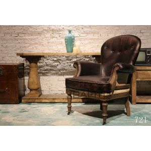 antique British old style leather chair sofa furniture,#721