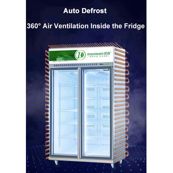 Commercial Beverage Refrigerator Glass Door Cooler With Cubigel Inverter Compressor