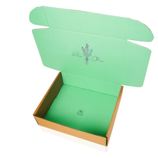 Corrugated Board Packaging Shipping Gift Boxes Green Mailer Box With Logo
