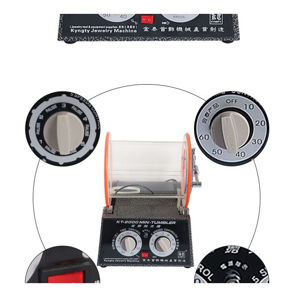 5kg Tumbler Jewelry Polishing Machine 60W Bidirectional Rotation