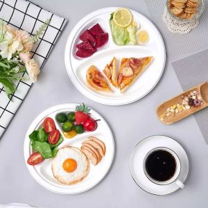 9 10inch Compostable Sugarcane Plates Degradable White Heavy Duty Paper Plates