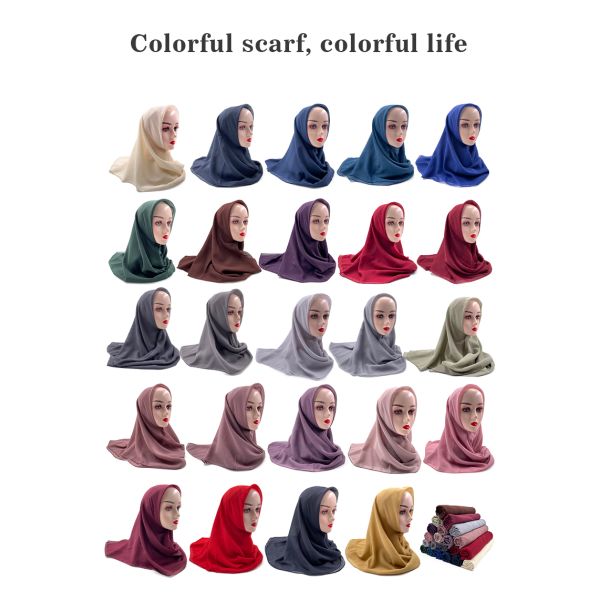 Wholesale High Quality Capital Borong Tudung Bawal Premium Cotton Voile Popular Soild Color Women Musulman Islamic Plain Hijab