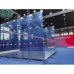 Quality Full Glass Squash Court With Ceramic Dots Customized Wooden Floor Optional for sale