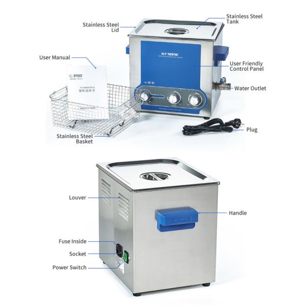 200W Ultrasonic Fruit And Vegetable Washer Cleaner 10L Machine For Denture Ring