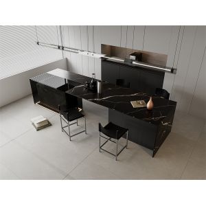 Black Matt Sintered Stone Slab 1420x2700mm for Living Room